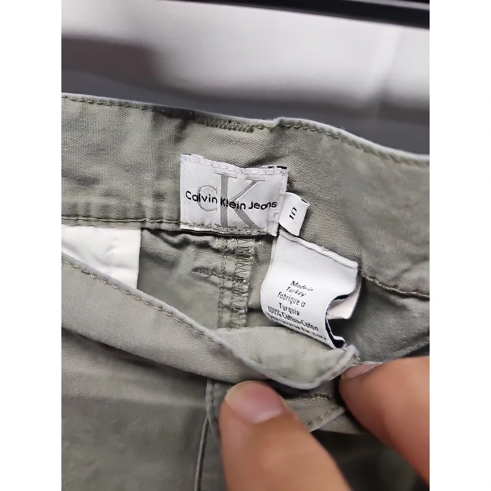 Calvin Klein‎ Women's Flat Front Jeans Cargo Shorts High Rise 7